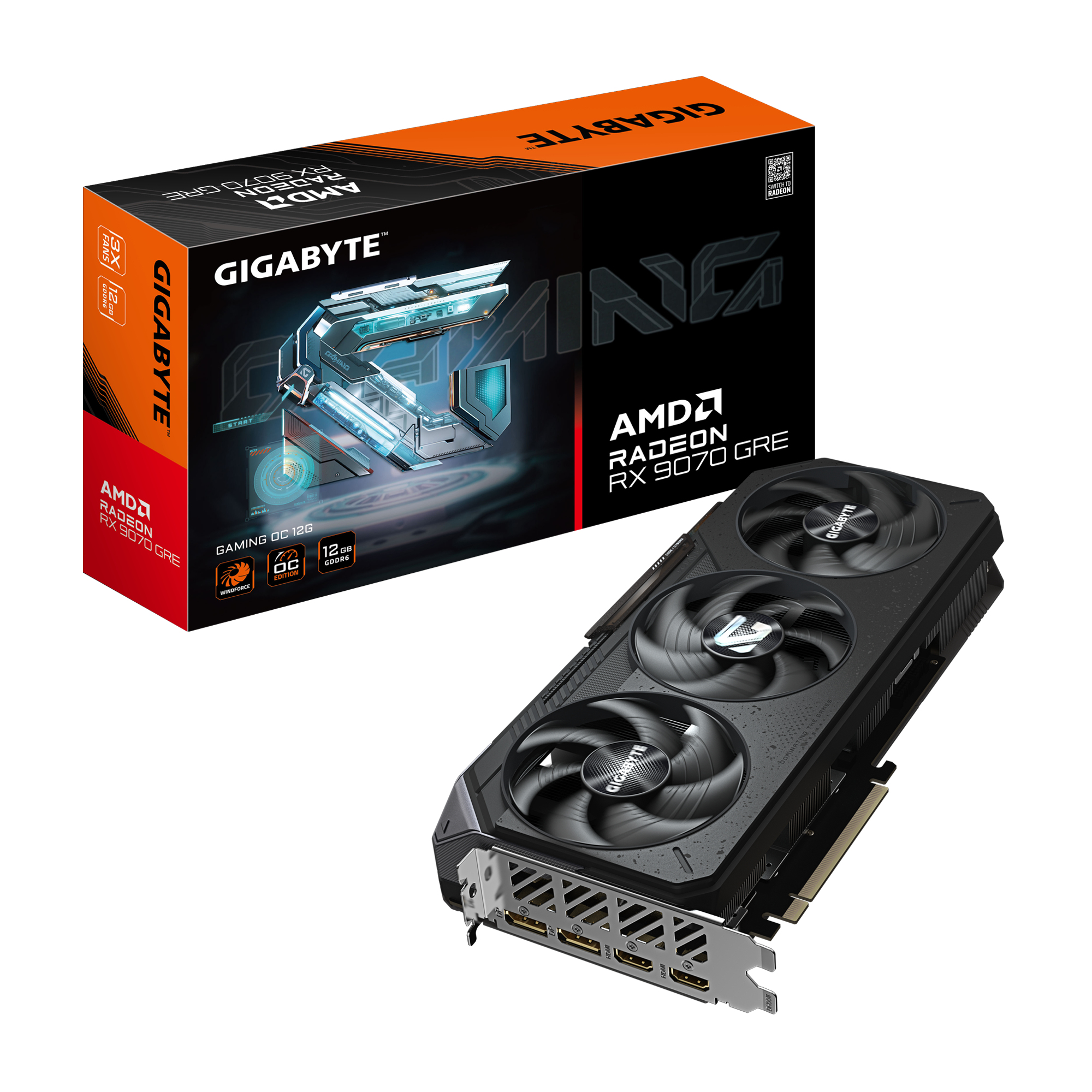 Gigabyte Radeon RX9070 GRE Gaming GDDR6 2xHDMI 2xDP - 12.288 MB