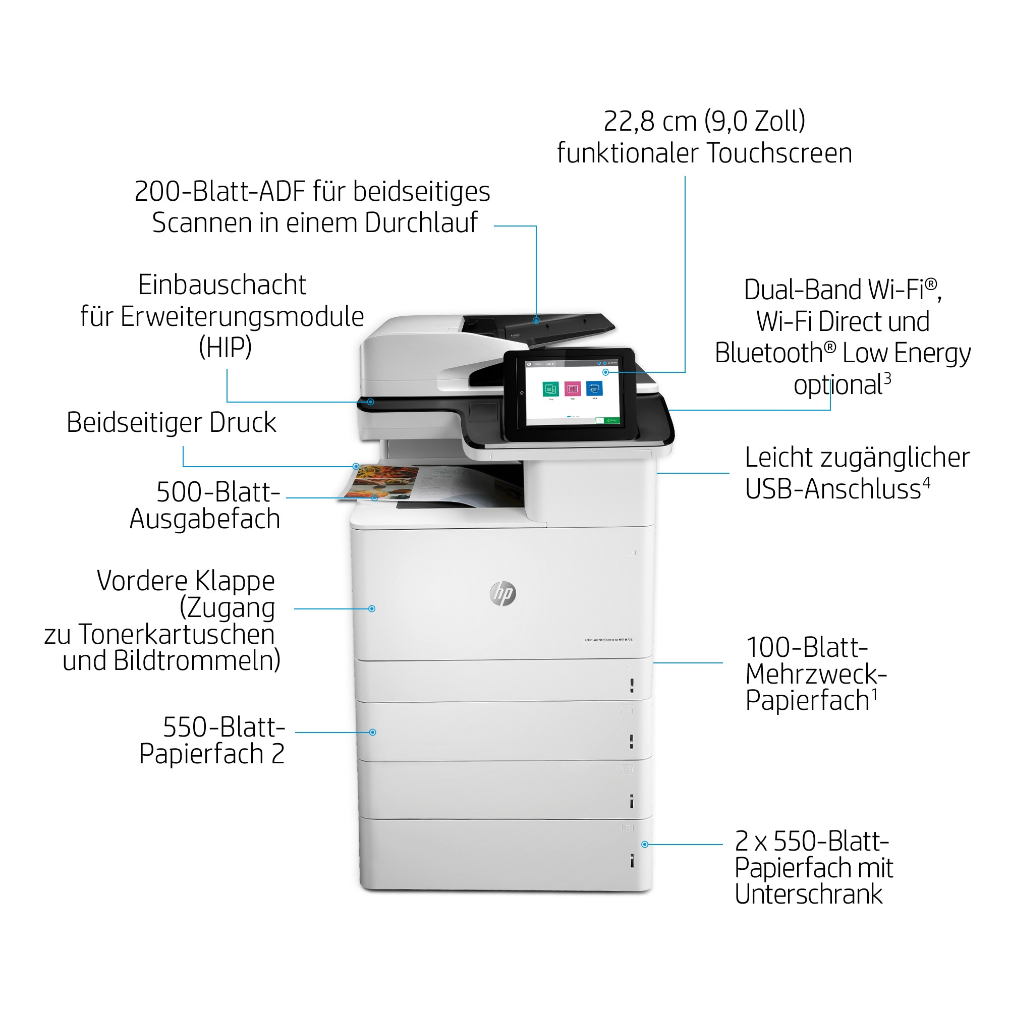 HP Color LaserJet Enterprise MFP M776dn - Multifunktionsdrucker - Farbe - Laser - 297 x 864 mm (Original)