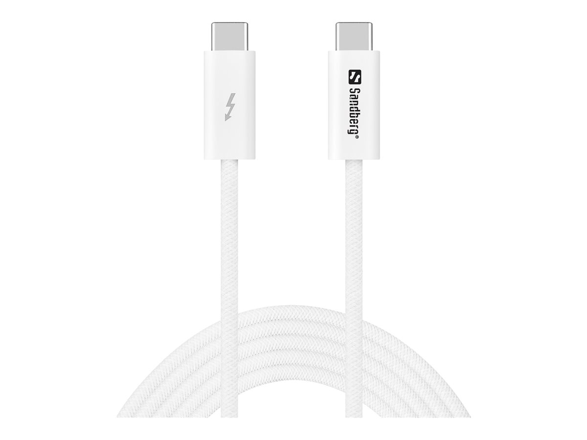 Sandberg USB-C>C USB4 240W+40Gbps, 2M cavo USB USB4 Gen 3x2 USB C Bianco