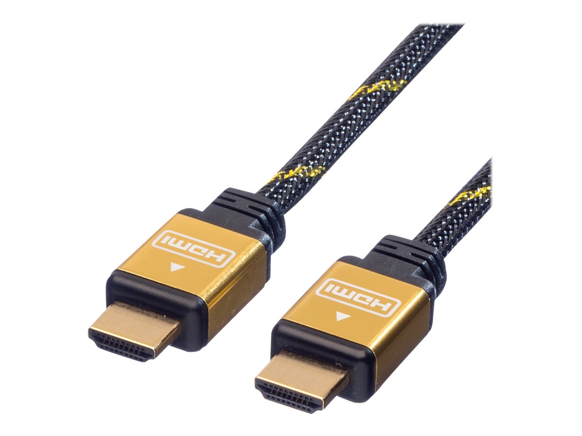 ROLINE GOLD HDMI High Speed Cable + Ethernet, M/M 5 m cavo HDMI HDMI tipo A (Standard) Nero, Oro