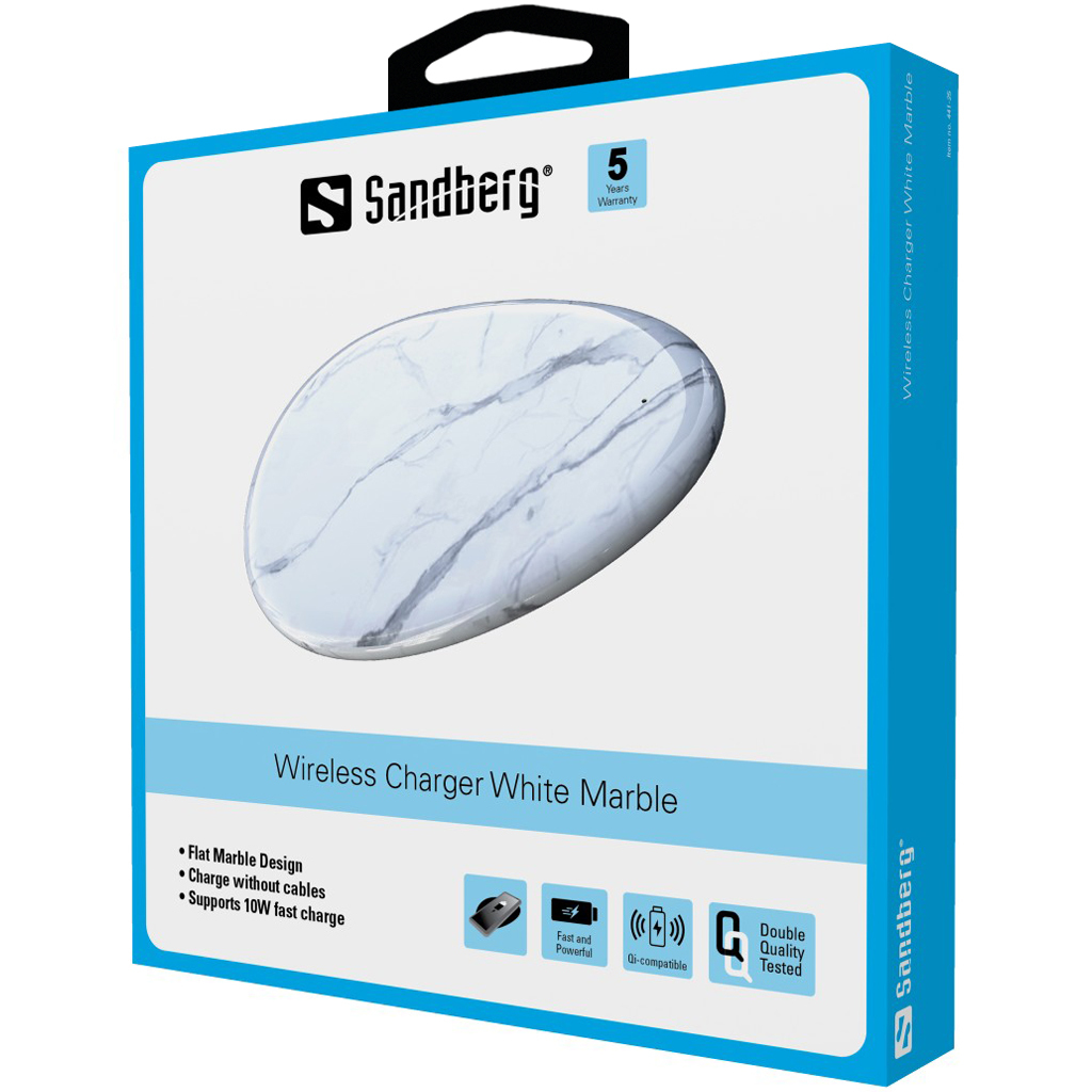 Sandberg Wireless Charger White Marble