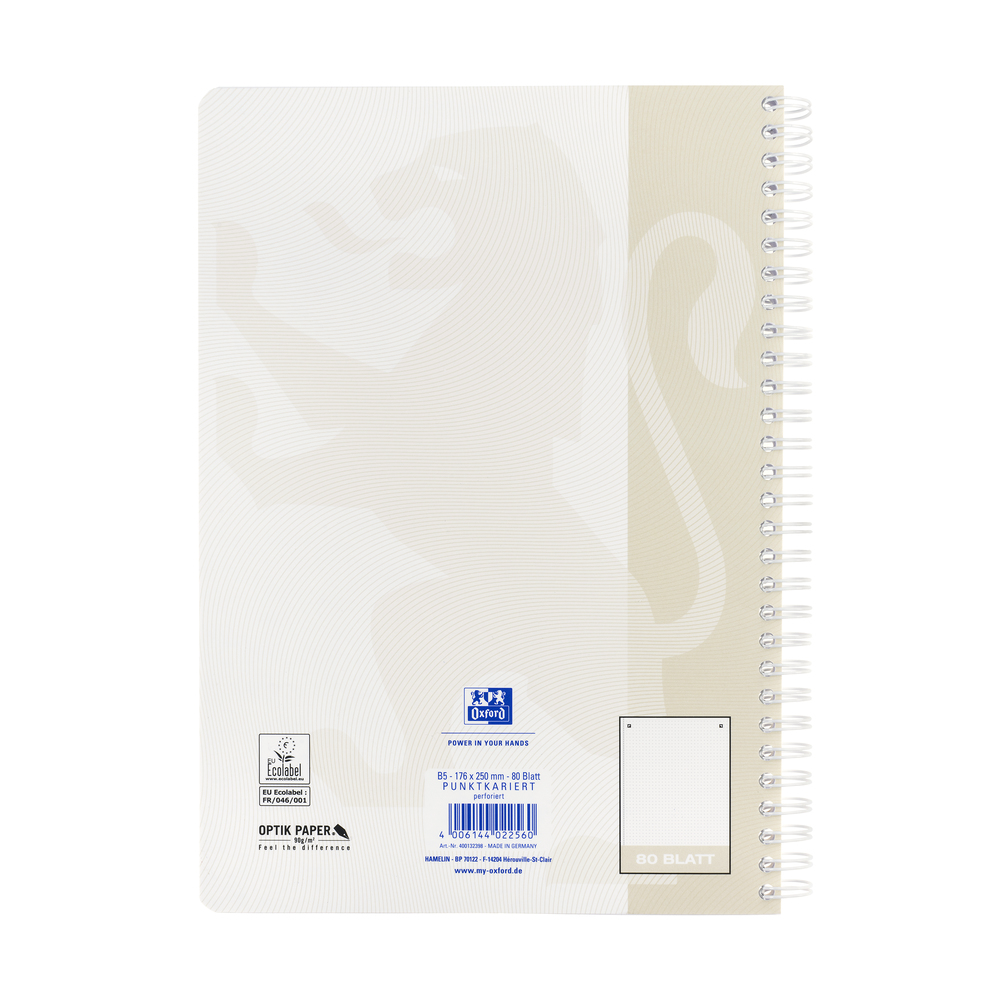 Oxford TOUCH writing notebook B5 80 sheets Beige