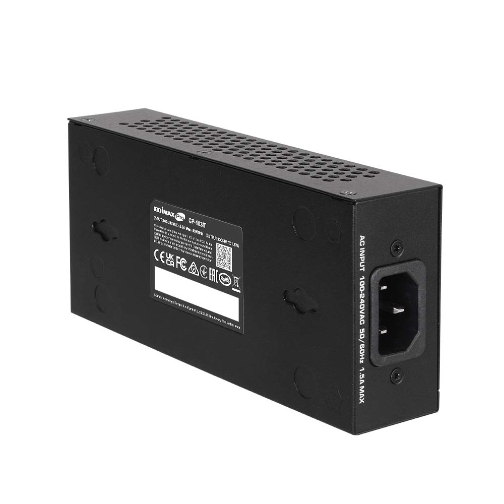 Edimax GP-103IT adaptateur et injecteur PoE 10 Gigabit Ethernet, 100 Gigabit Ethernet, Gigabit Ethernet