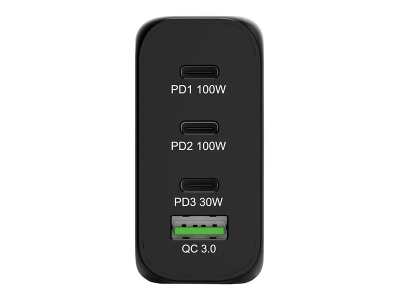 PORT Designs PORT Connect - Netzteil - GaN-Technologie - 120 Watt - 5 A - PD, QC 3.0 - 4 Ausgabeanschlussstellen (USB Typ A, 3 x USB-C)