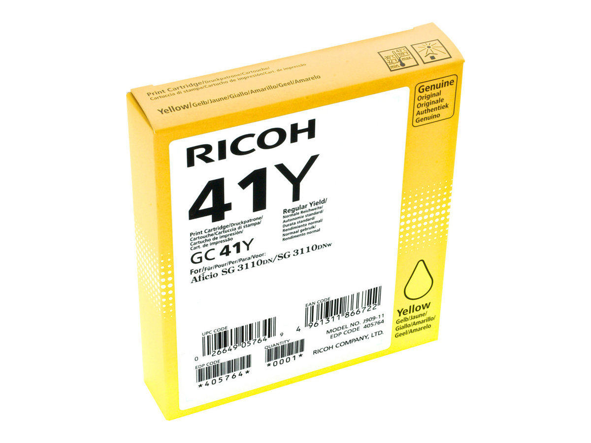 Ricoh 405764 cartuccia dinchiostro 1 pz Originale Resa standard Giallo