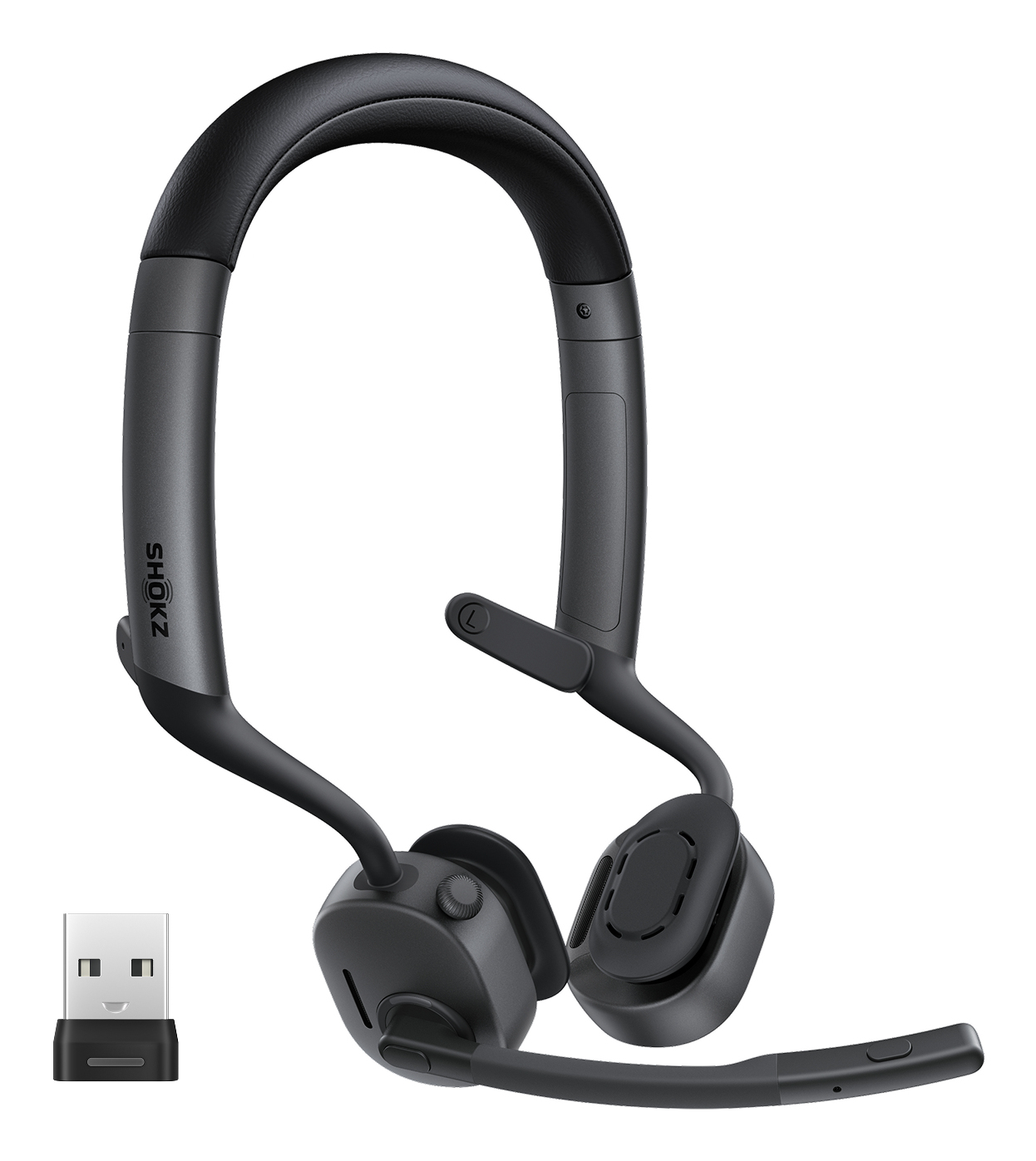 SHOKZ OpenMeet2 UC Casque Sans fil Open-ear Bureau/Centre dappels Bluetooth Noir