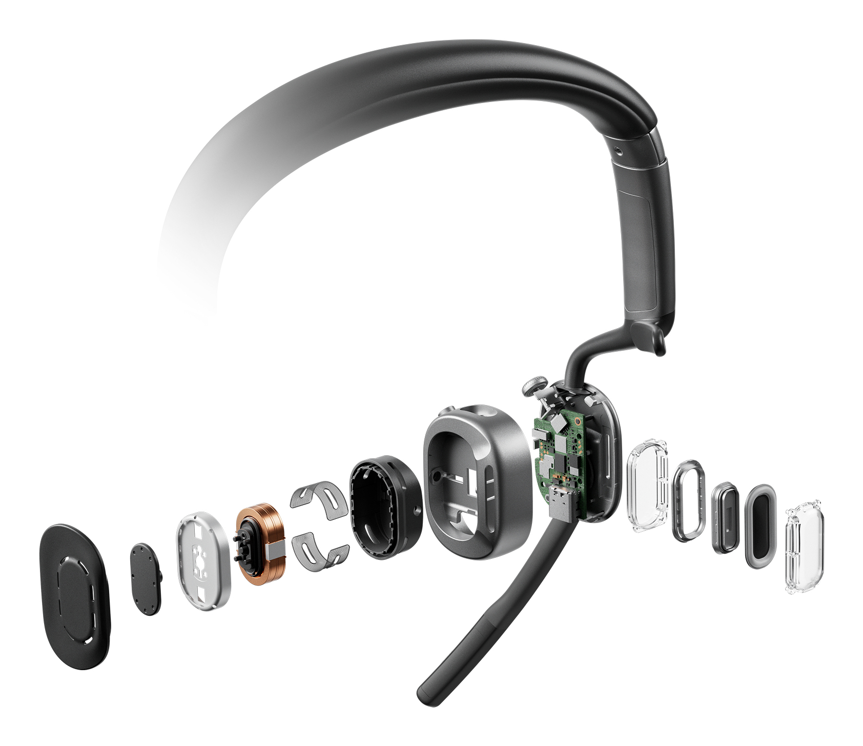 SHOKZ OpenMeet2 UC Casque Sans fil Open-ear Bureau/Centre dappels Bluetooth Noir