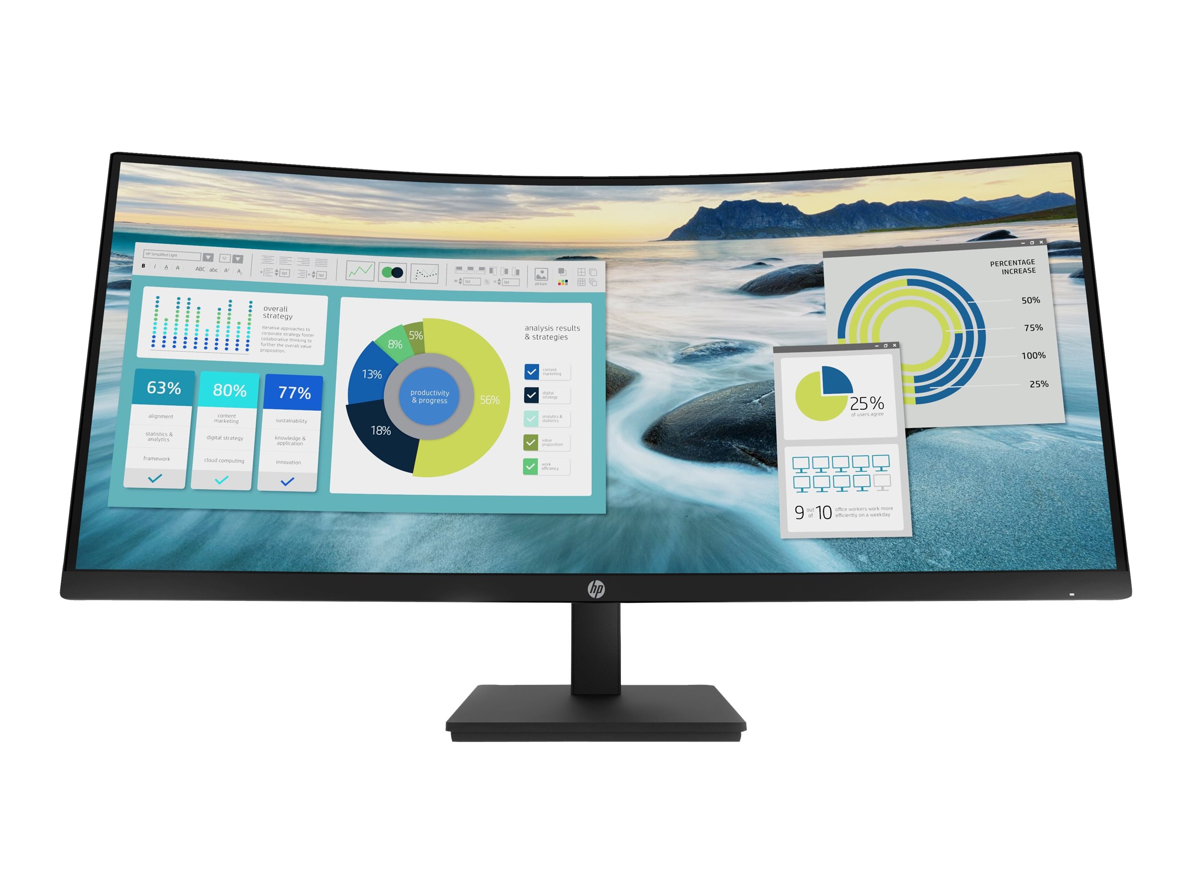 HP P34hc G4 86,4 cm (34) 3440 x 1440 Pixeles Quad HD LED Negro