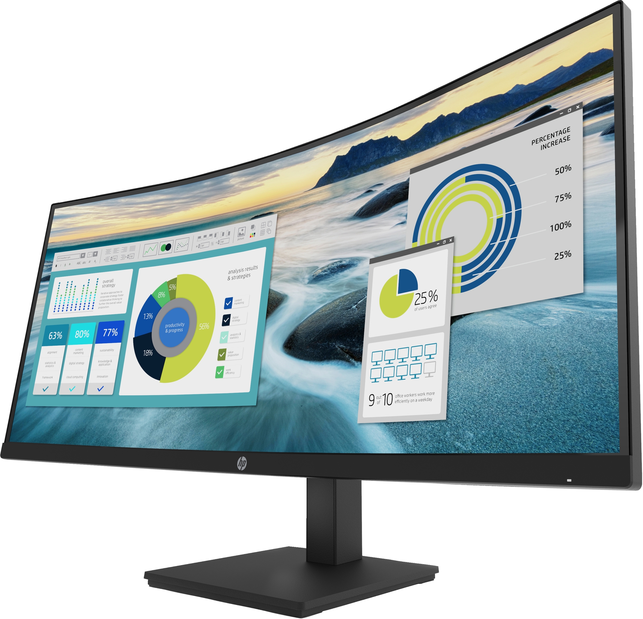 HP P34hc G4 86,4 cm (34) 3440 x 1440 Pixeles Quad HD LED Negro