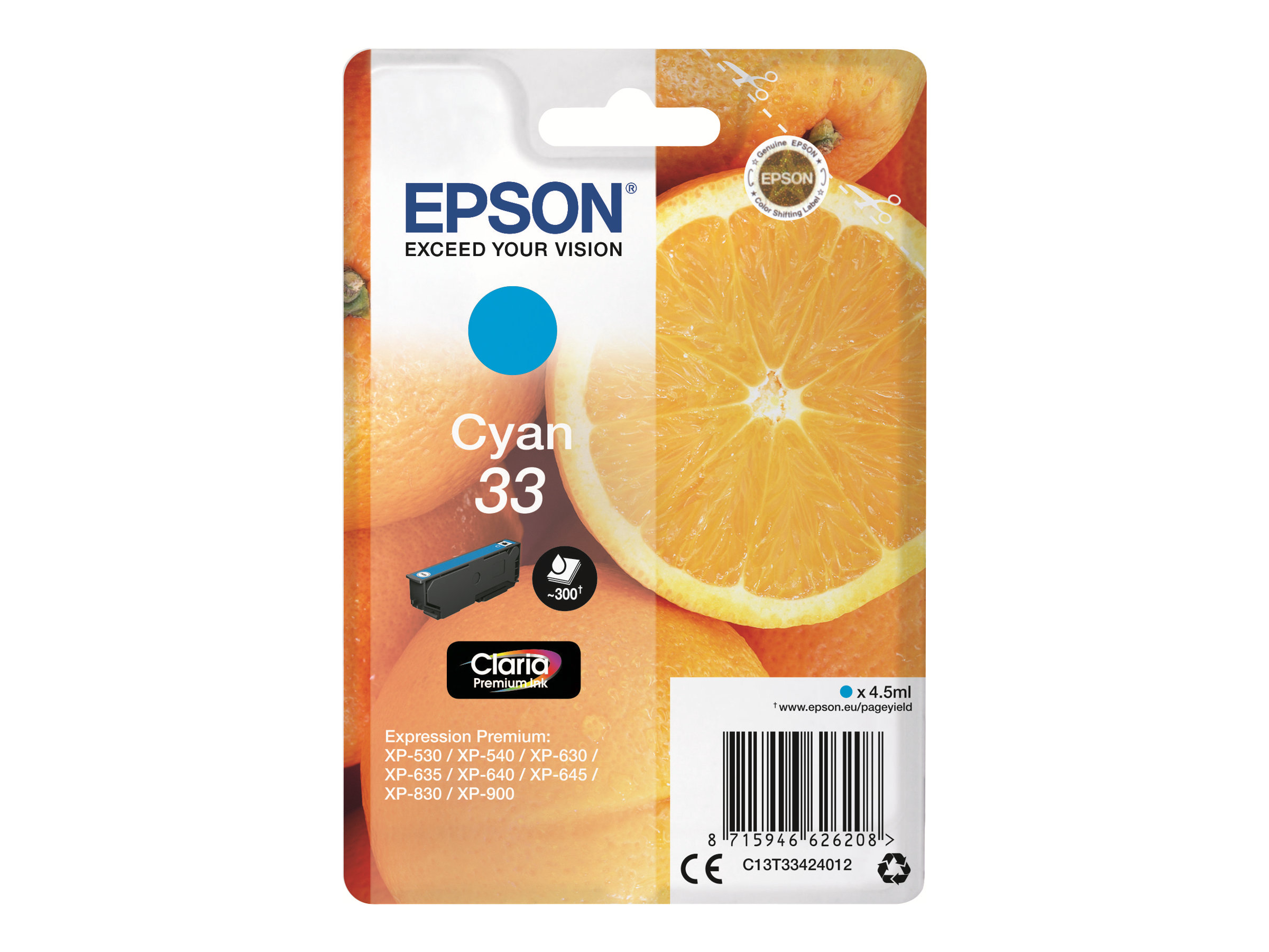 Epson Oranges Cartuccia Ciano T33 Claria Premium