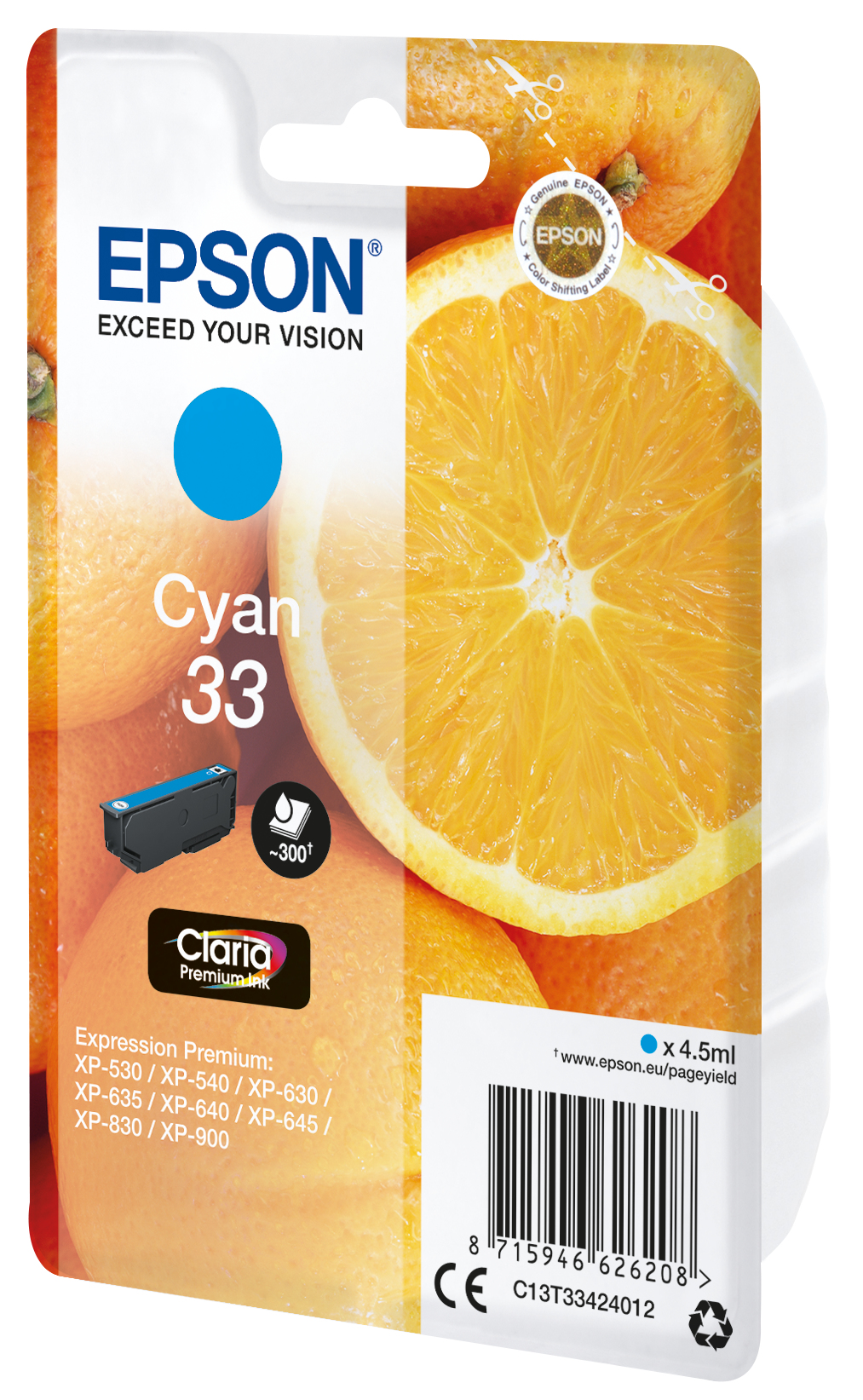 Epson Oranges Cartuccia Ciano T33 Claria Premium