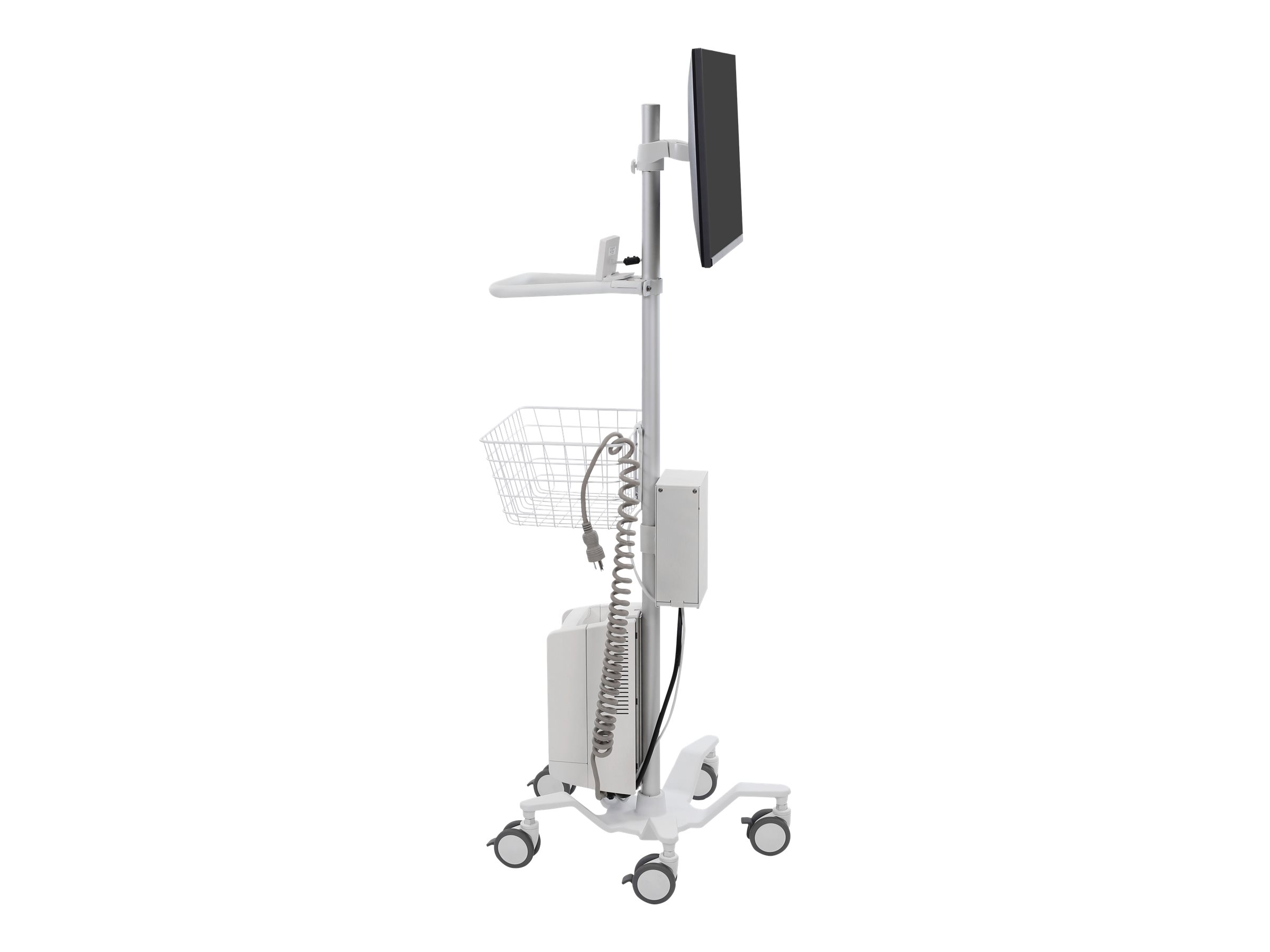 Ergotron Pole Cart - Wagen - f�r LCD-Display/Tablet - hochwei� - Bildschirmgr��e: bis zu 61 cm (bis zu 24 Zoll)