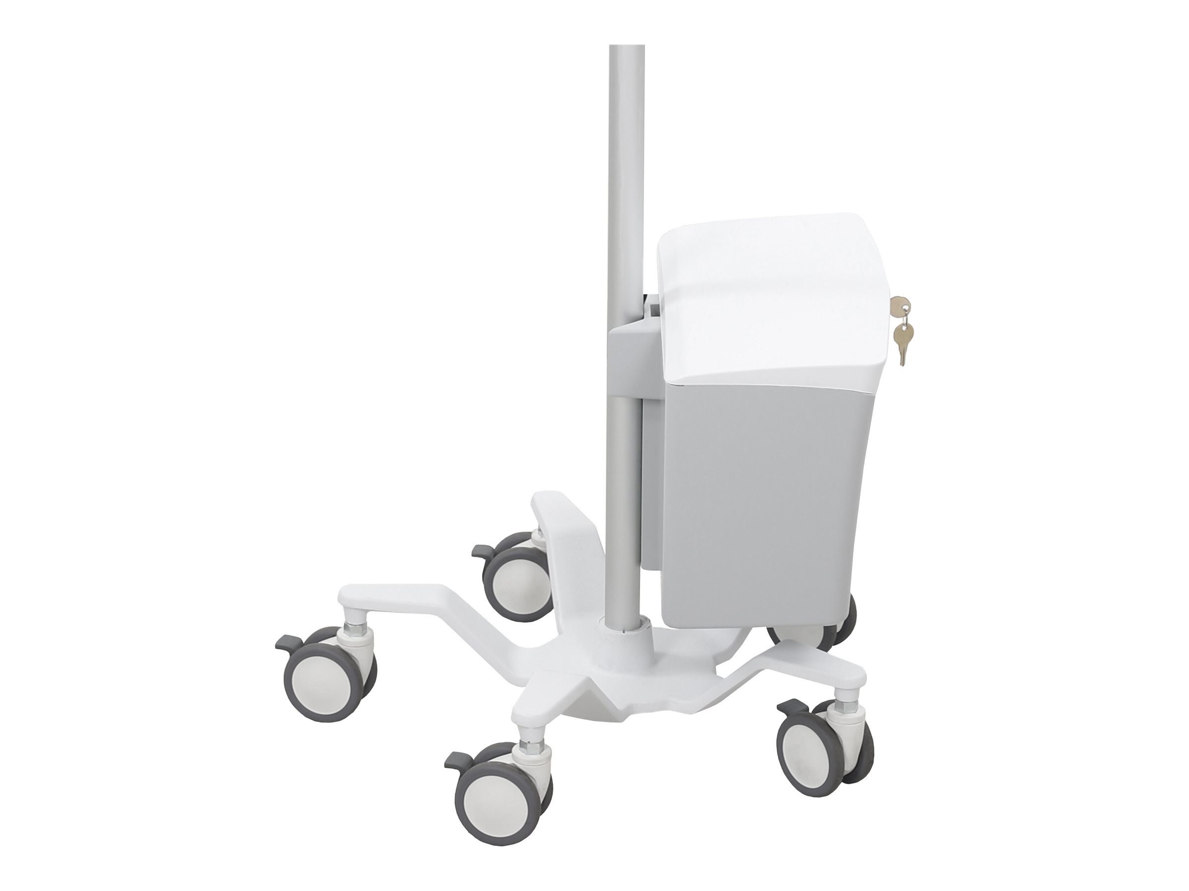 Ergotron Pole Cart - Wagen - f�r LCD-Display/Tablet - hochwei� - Bildschirmgr��e: bis zu 61 cm (bis zu 24 Zoll)