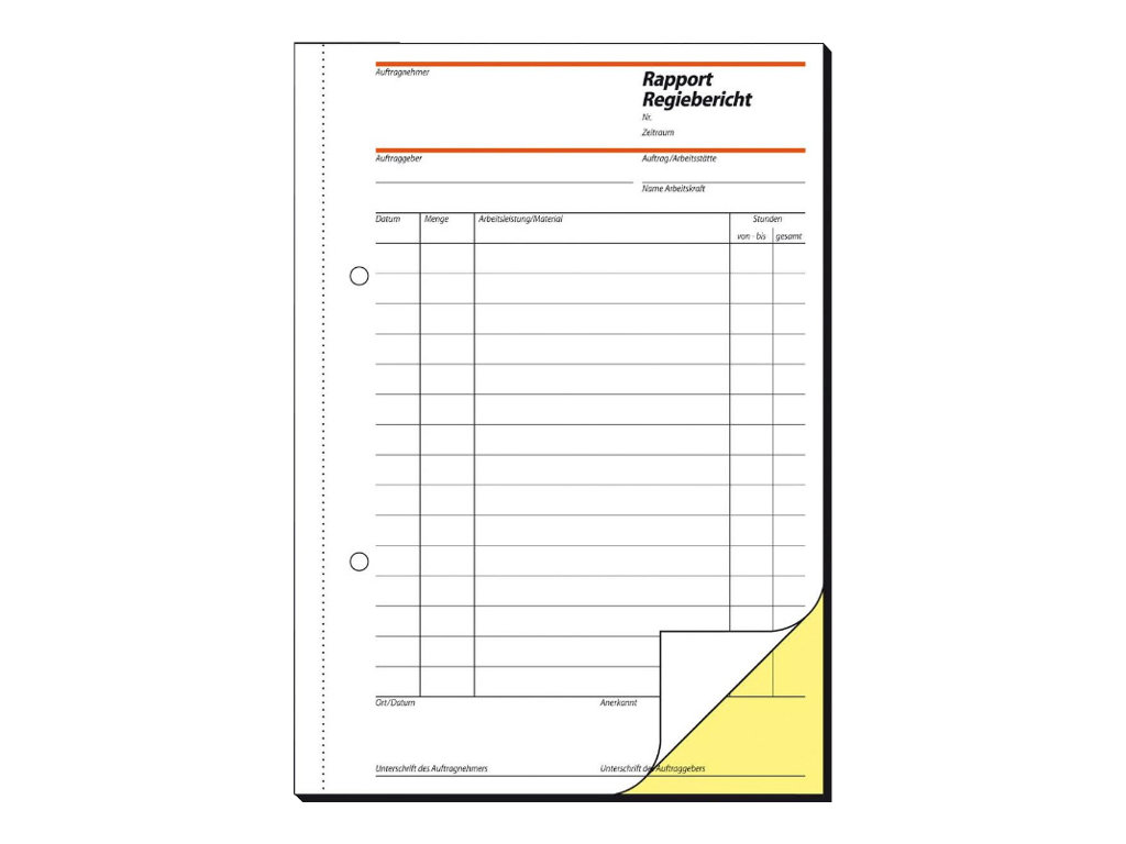 Sigel Formularbuch SD027 Rapport/Regiebericht