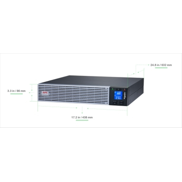 APC Easy UPS On-Line - USV (Rack - einbauf�hig) - Wechselstrom 230 V - 2700 Watt - 3000 VA - 1 x Batterie - Lithium-Ionen - RS-232, USB - Ausgangsanschl�sse: 7 - 2U - 48.3 cm (19)