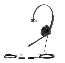 Yealink YHS34 Lite Mono Casque Avec fil Arceau Bureau/Centre dappels Noir