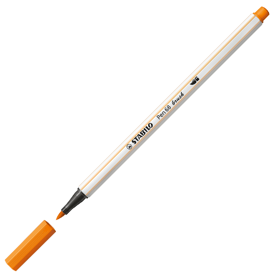 STABILO Pen 68 Brush - Filzstift - verschiedene Farben - wasserbasierte Tinte (Packung mit 12)
