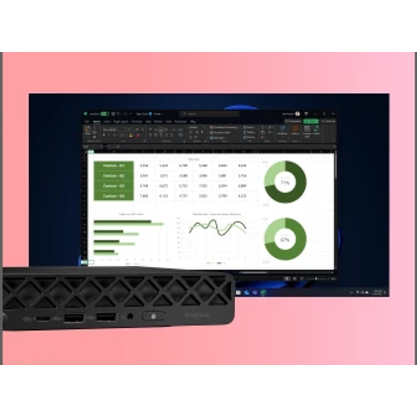 HP ProDesk 4 G1i AI - Mini - Core Ultra 5 235T / 2.2 GHz - RAM 24 GB - SSD 512 GB - NVMe - Intel Graphics - 1GbE, Wi-Fi 6E, Bluetooth 5.3 - WLAN: 802.11a/b/g/n/ac/ax (Wi-Fi 6E)