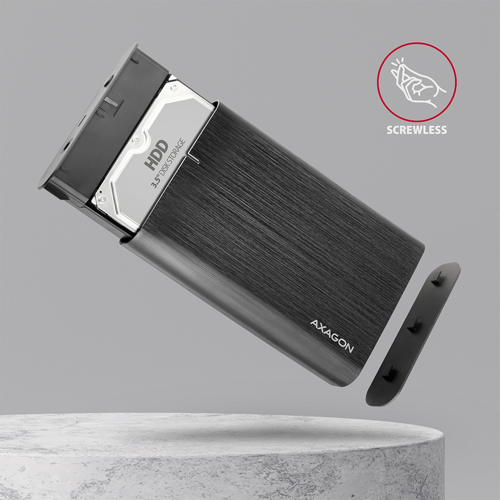 AXAGON EE35-A6C RAW HDD-Gehuse, USB-C 3.0, SATA 6G, 3,5/2,5 Zoll - schwarz