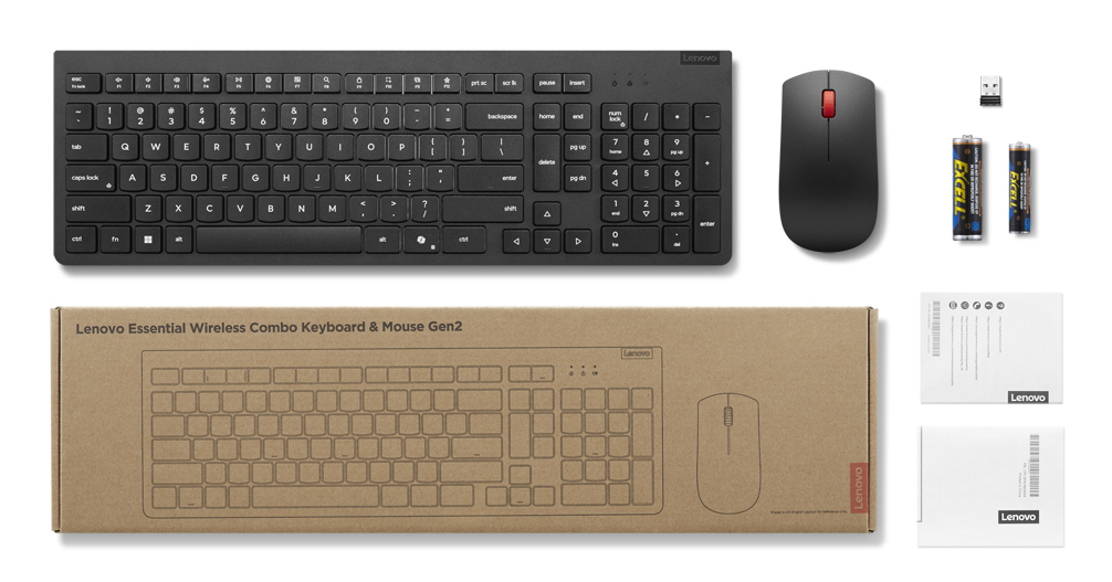 Lenovo 4X31R64484 clavier Souris incluse Bureau RF sans fil Espagnole Noir