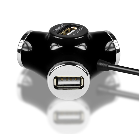 Axagon HUE-X3B interface hub USB 2.0 480 Mbit/s Black
