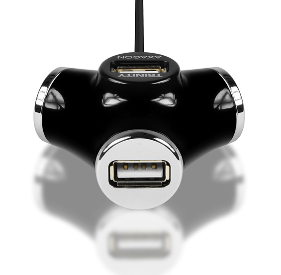 Axagon HUE-X3B interface hub USB 2.0 480 Mbit/s Black