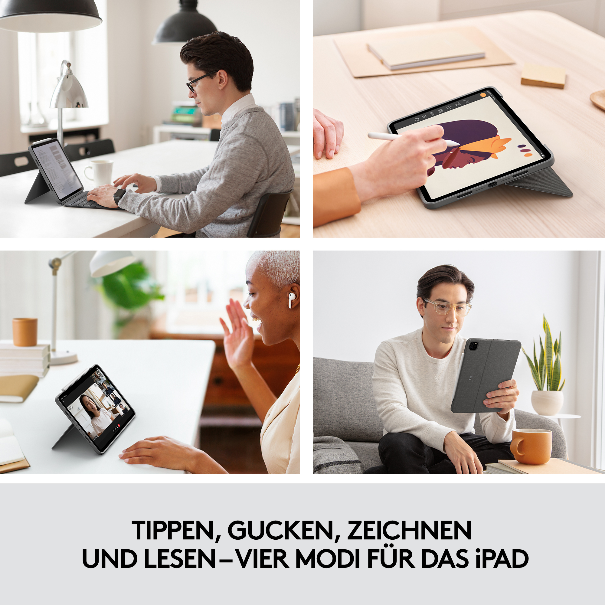 Logitech Combo Touch Gris Smart Connector QWERTY Internacional de EE.UU.