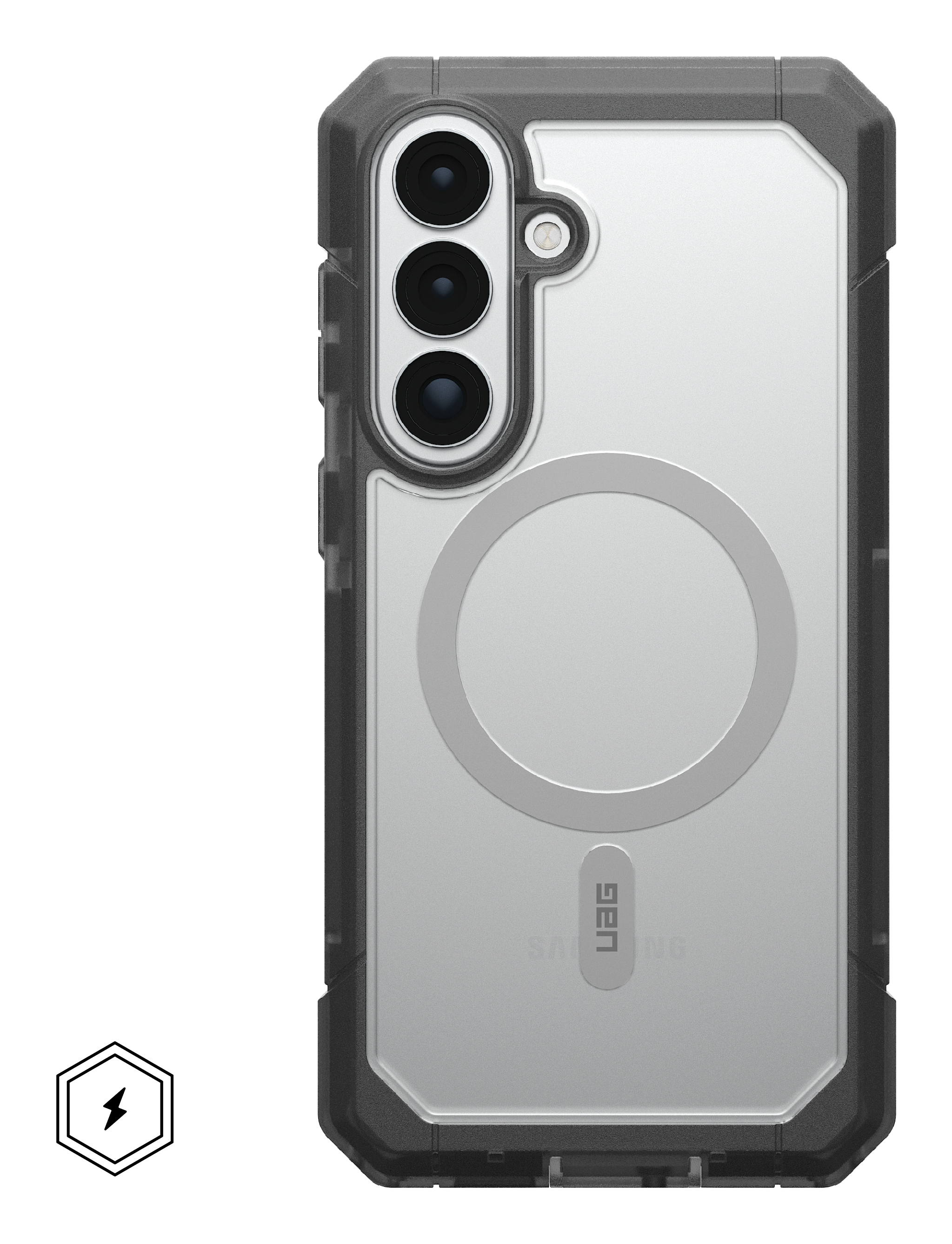 Urban Armor Gear Trooper custodia per cellulare 17 cm (6.7) Cover Cenere, Trasparente
