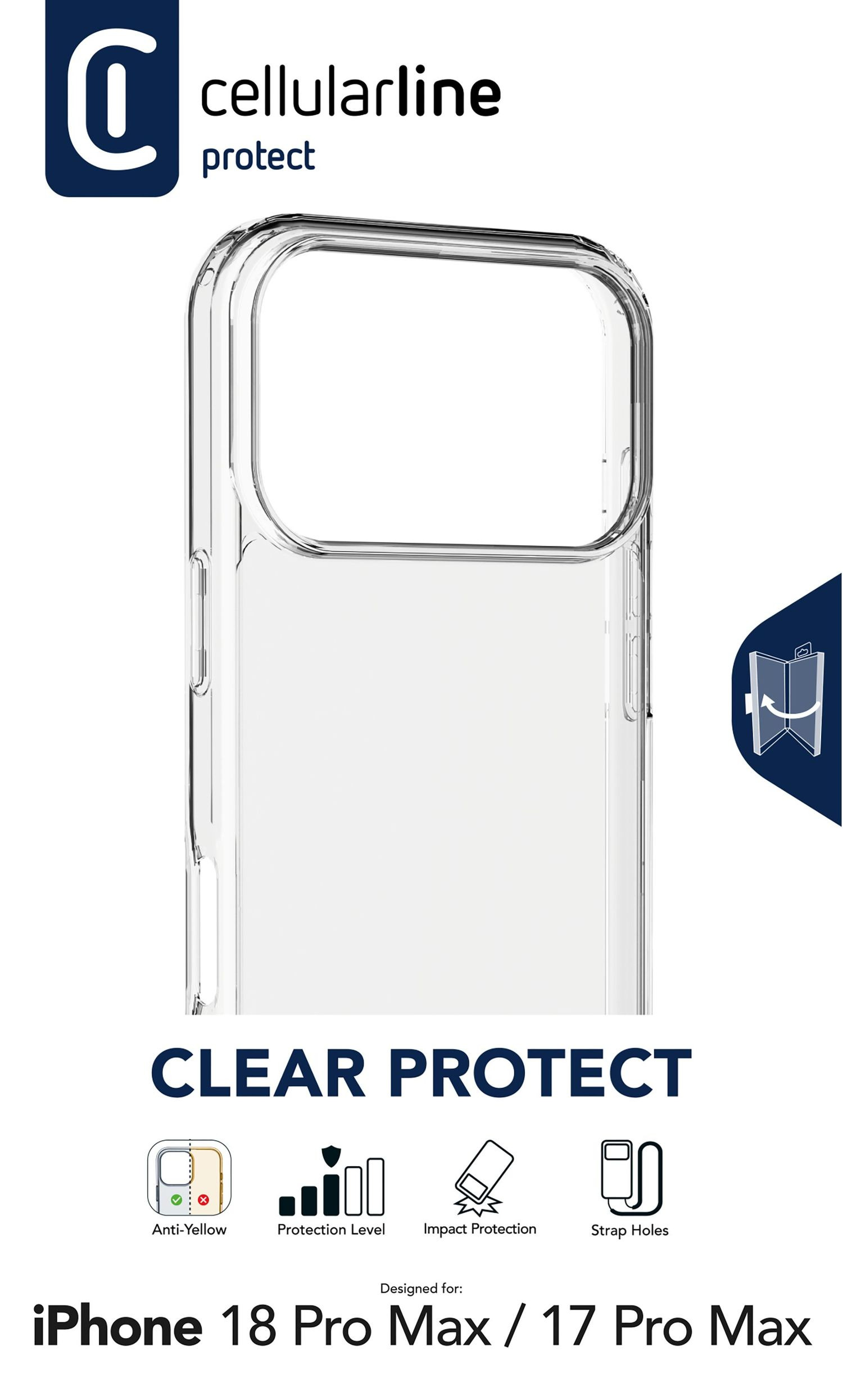 Cellularline CLEAR PROTECT - IPHONE 17 PRO MAX / 18 PRO MAX