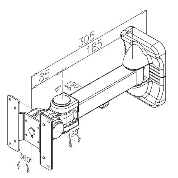 VALUE ROLINE - Montagekomponente - f�r LCD-Display