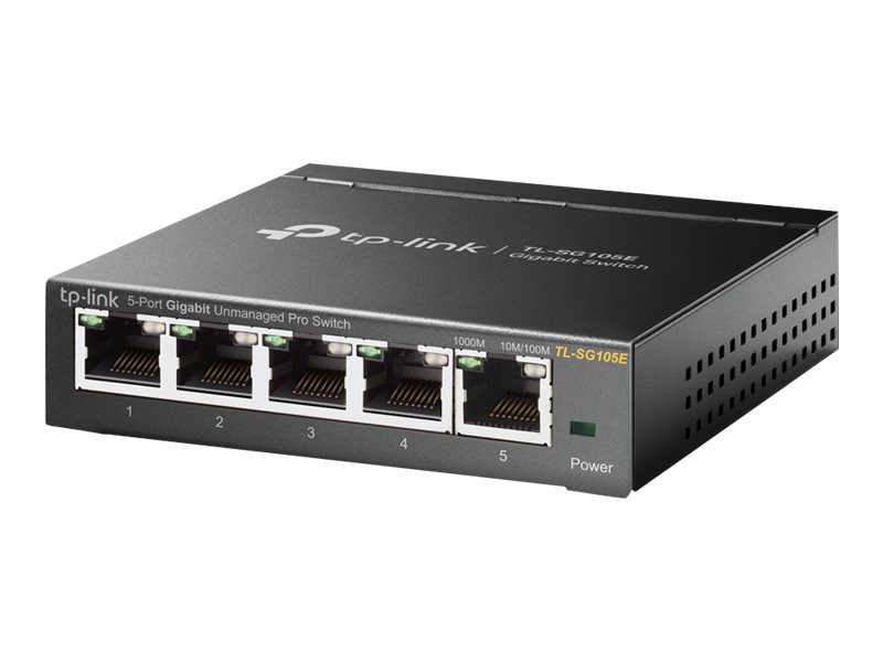 TP-Link TL-SG105E switch di rete Gestito L2 Gigabit Ethernet (10/100/1000) Nero