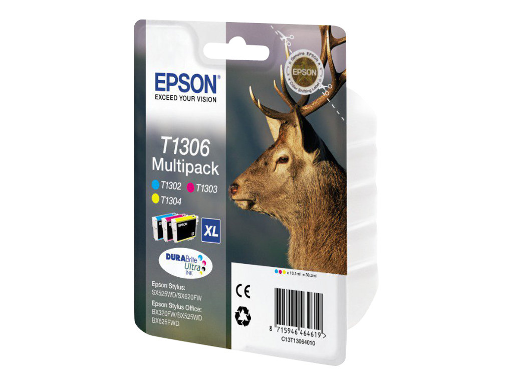 Epson Stag Multipack 3-colours T1306 DURABrite Ultra Ink
