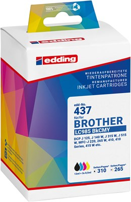 Edding EDD-437 ink cartridge 4 pc(s) Compatible Black, Cyan, Magenta, Yellow