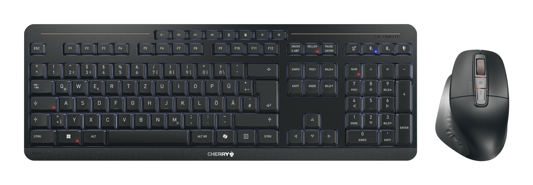 CHERRY Stream desktop ultimate teclado Rat�n incluido Hogar / Oficina USB + RF Wireless + Bluetooth QWERTZ Alem�n Negro