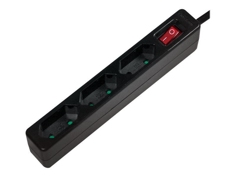 LogiLink LPS230B base m�ltiple 1,5 m 3 salidas AC Negro