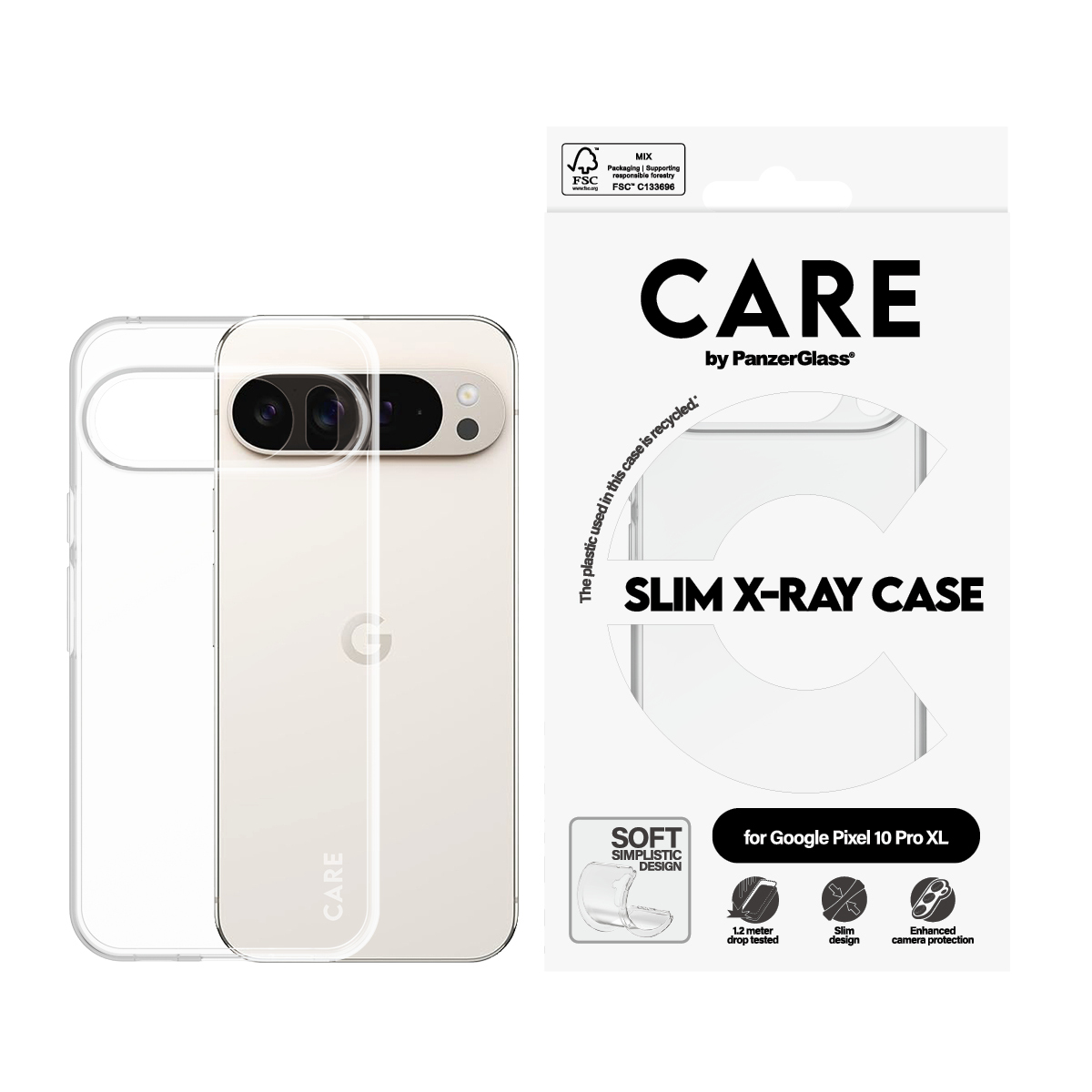 PanzerGlass CARE by � Fashionable Case Transparent X-Ray Soft Basic Google Pixel 10 Pro XL custodia per cellulare Cover Trasparente
