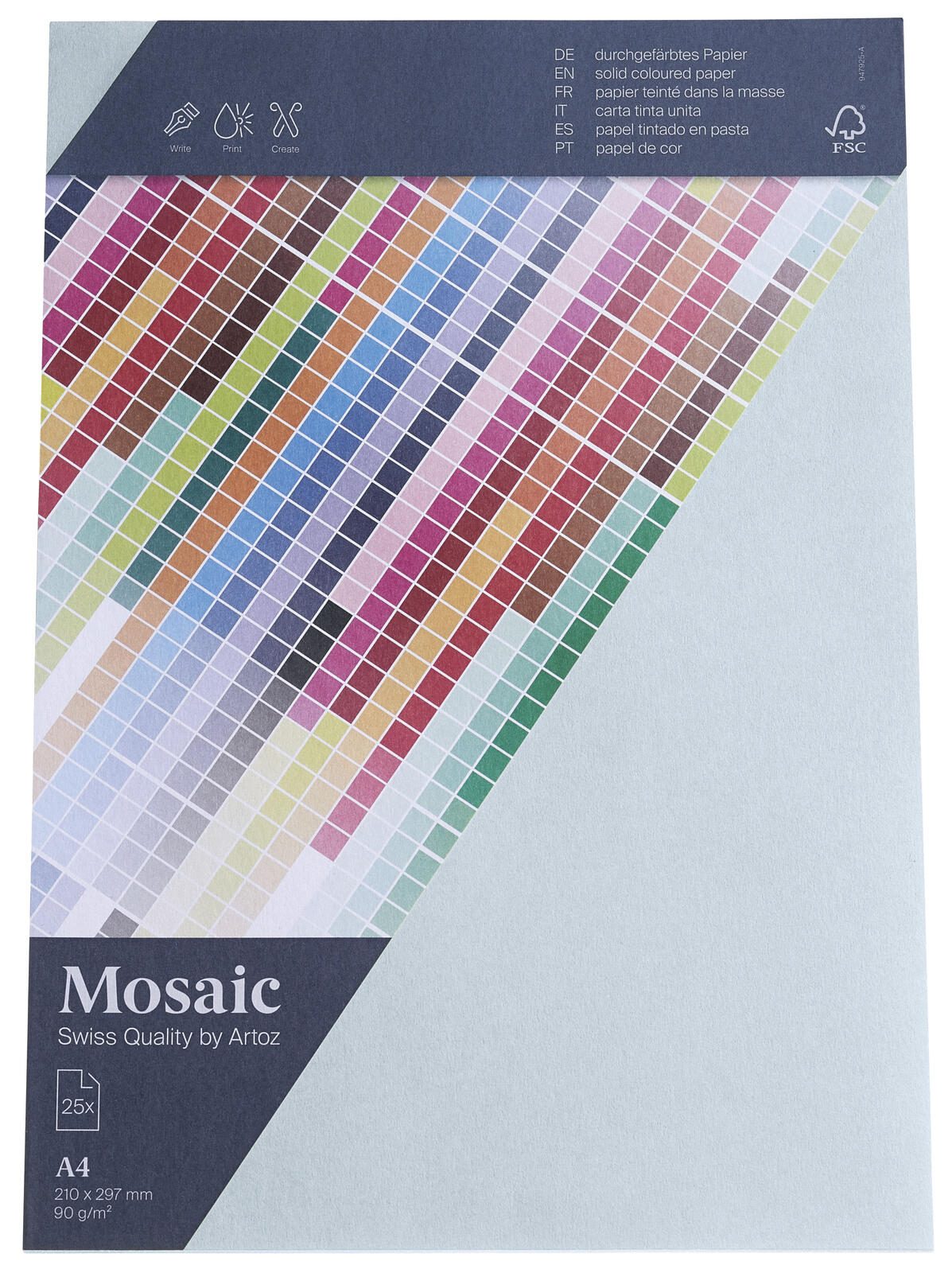 Artoz Papier Briefpapier Mosaic hellblau DIN A4 90 g/qm 25 Blatt - 90 g/m - A4