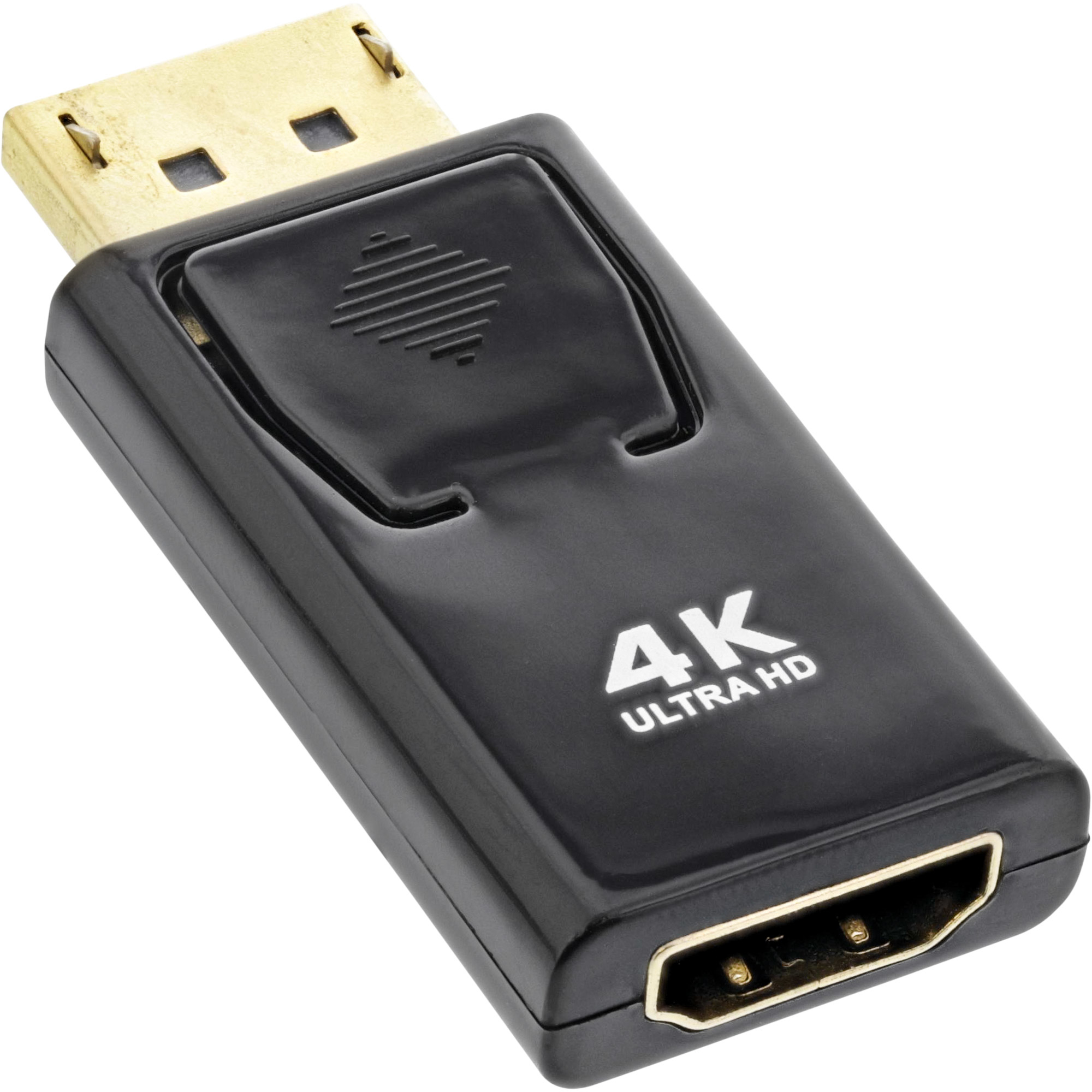 InLine Videoadapter - DisplayPort m�nnlich zu HDMI weiblich - Schwarz - aktiver Signalwandler, unterst�tzt 4K 60 Hz (3840 x 2160)