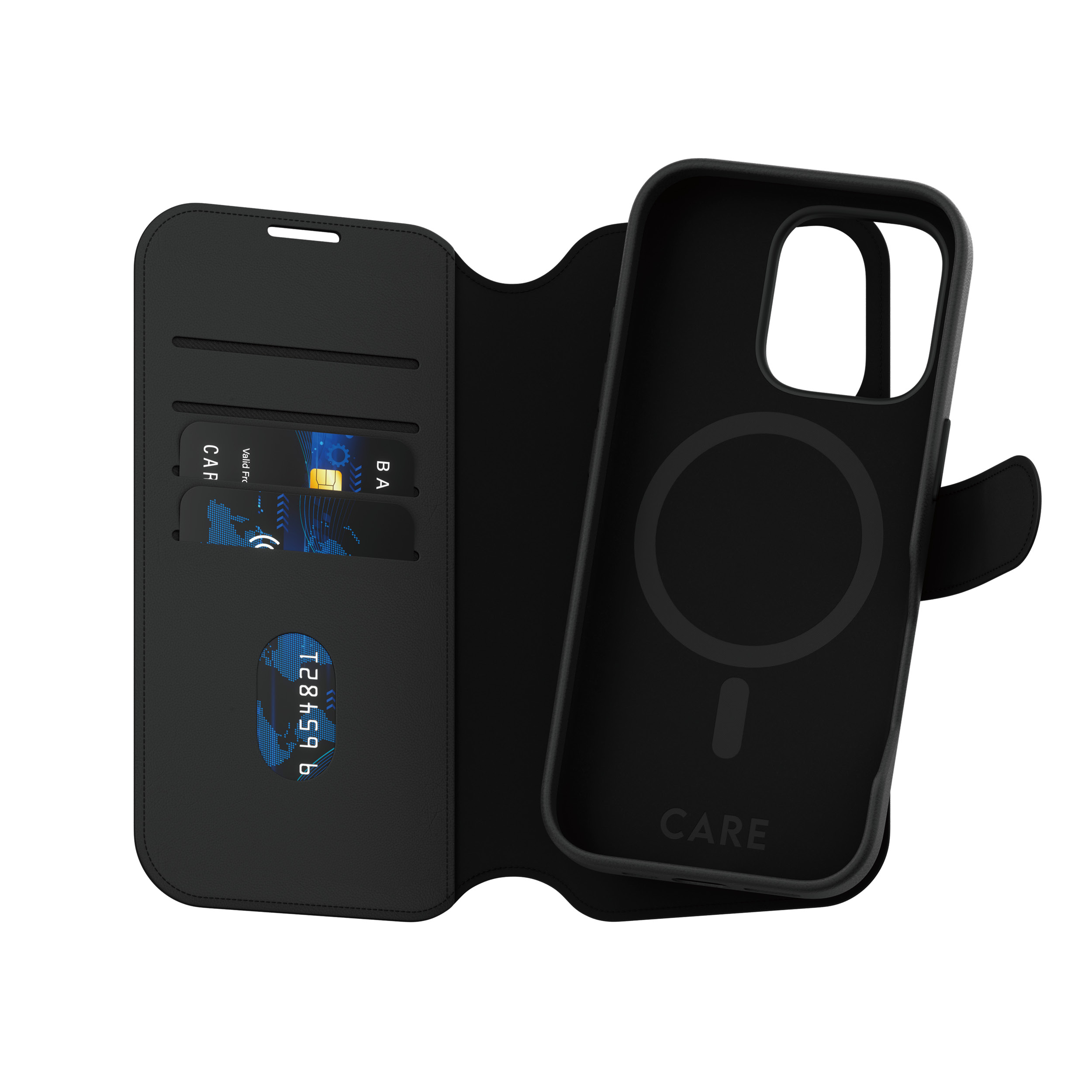 PanzerGlass CARE by � Tango 2-in-1 Wallet Case w. MagSafe iPhone 16 Pro coque de protection pour t�l�phones portables Housse Noir