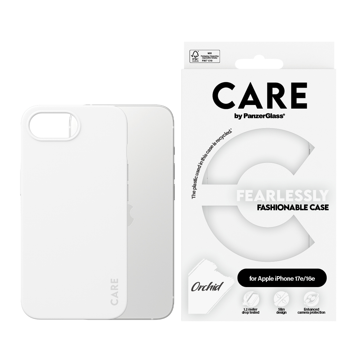 PanzerGlass CARE by Case White Orchid iPhone 17e| 16e