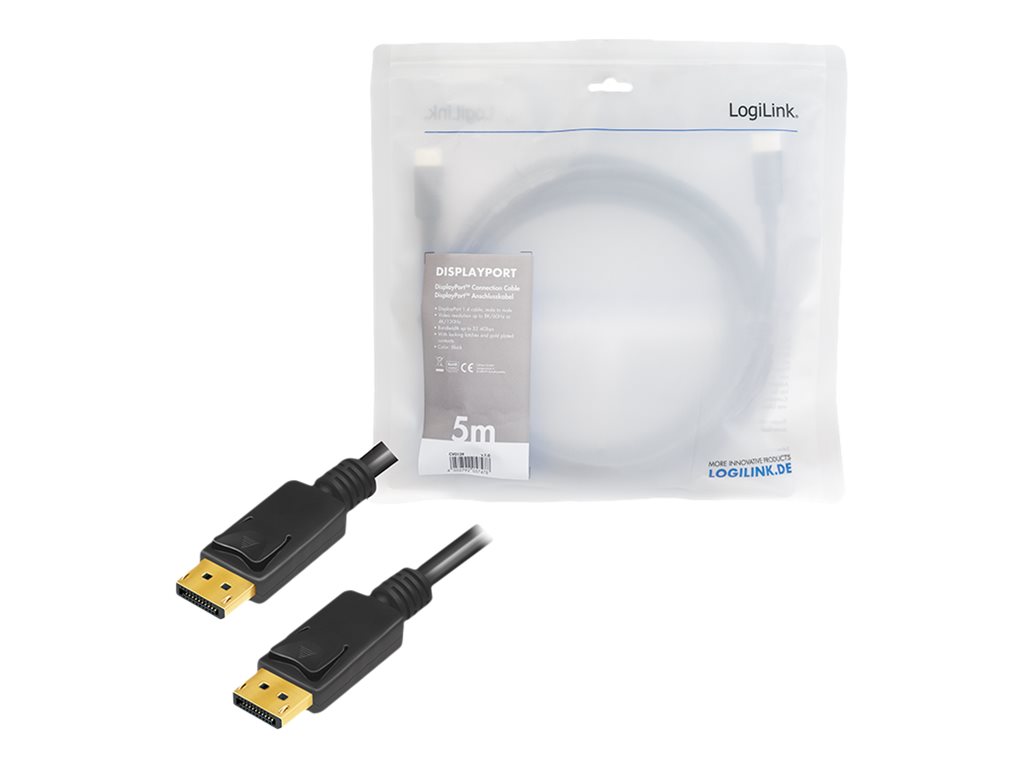 LogiLink CV0139 DisplayPort cable 5 m Black