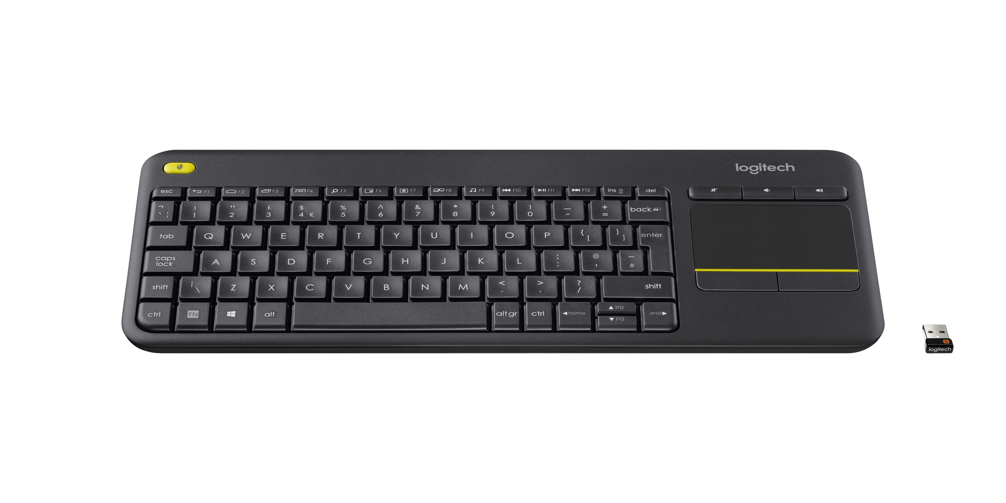 Logitech K400 Plus Tv clavier RF sans fil Slovaque Noir