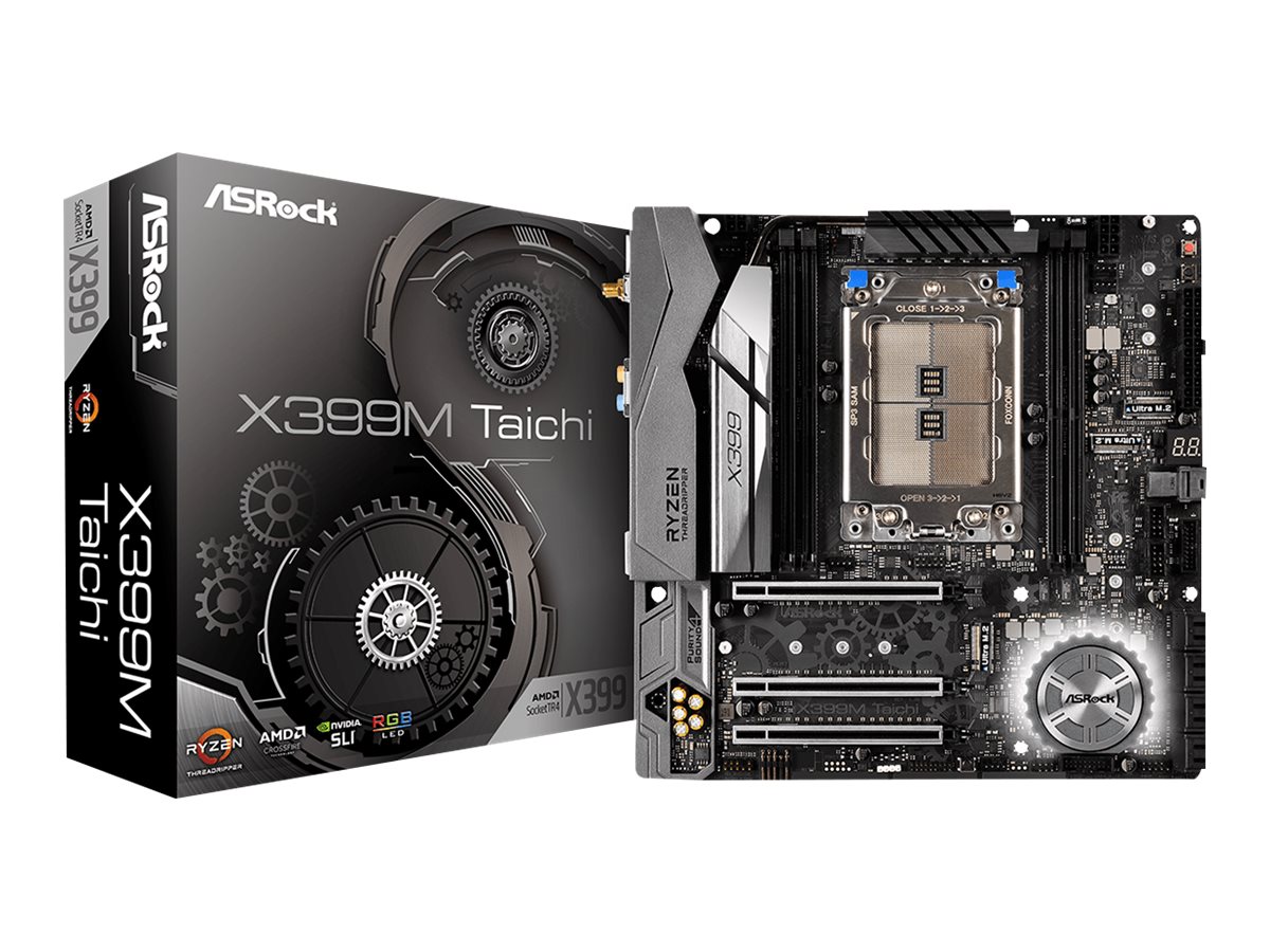 ASRock X399M Taichi - Motherboard - micro ATX - Socket TR4 - AMD X399 Chipsatz - USB 3.1 Gen 1, USB-C Gen2, USB 3.1 Gen 2 - Bluetooth, 2 x Gigabit LAN, Wi-Fi - HD Audio (8-Kanal)