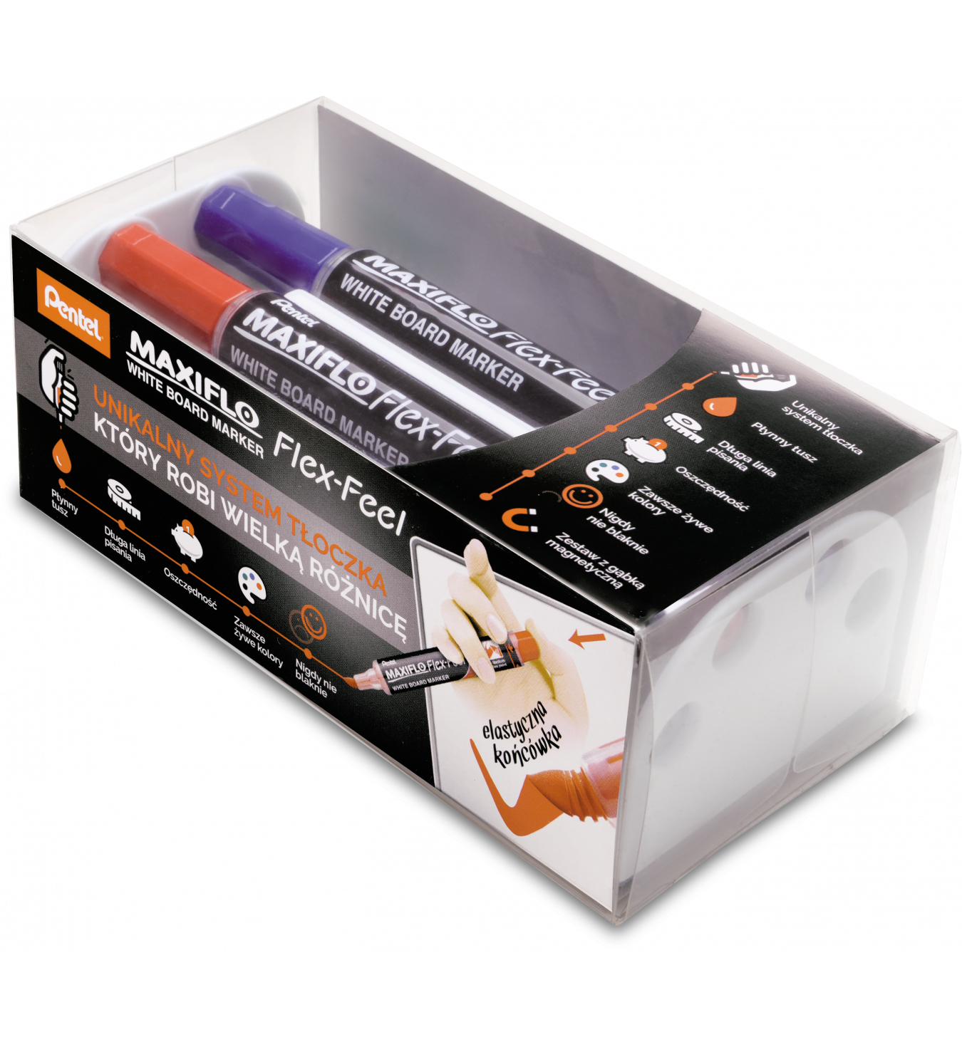 Pentel Whiteboardmarker Maxiflo Flex-Feel MWL5SBF-BX rot