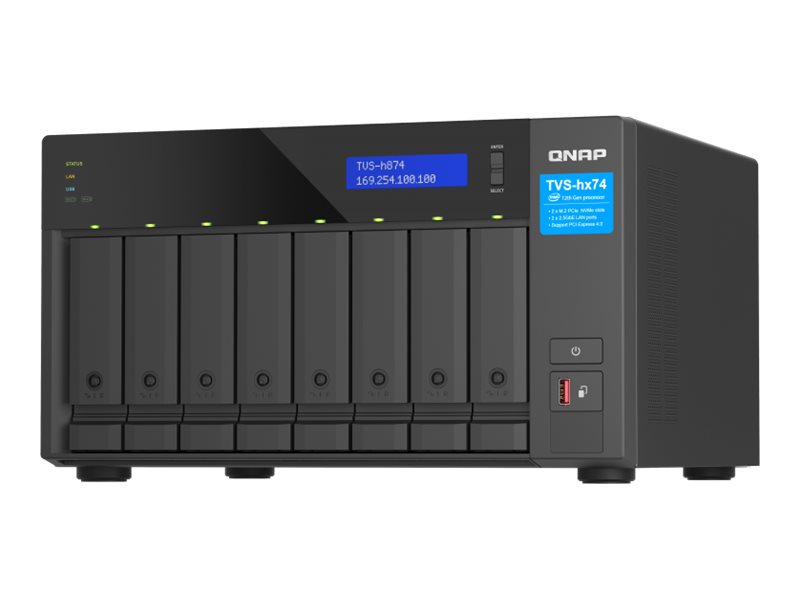QNAP TVS-h874X NAS Torre Intel Core i9 64 GB DDR4 0 TB QuTS hero Negro