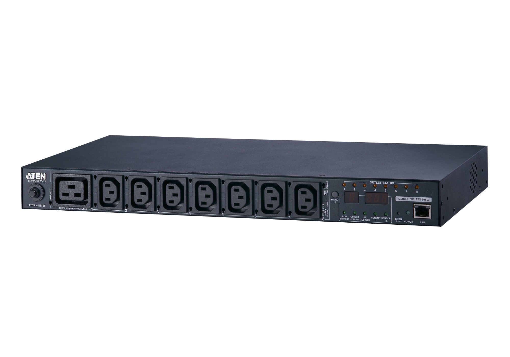ATEN PE6208G-ATB-G unidad de distribuci�n de energ�a (PDU) 8 salidas AC 1U Negro