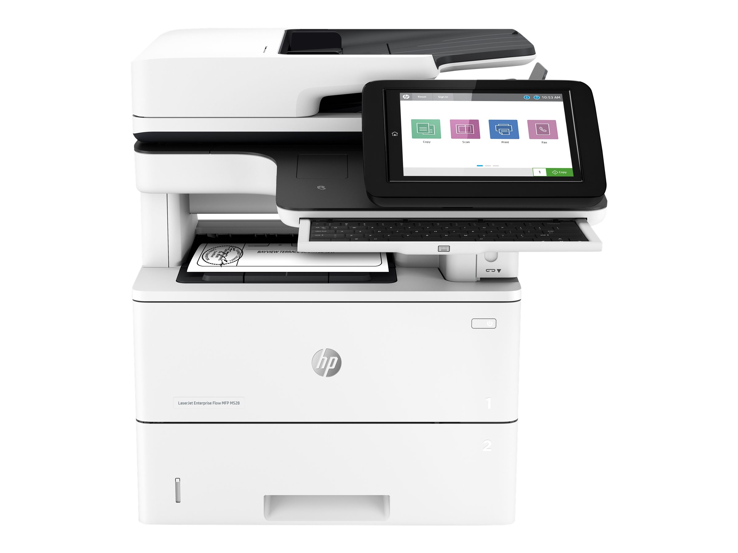 HP LaserJet Enterprise Flow Imprimante multifonction M528z, Impression, copie, scan, fax, Impression USB en faade; Numrisation vers e-mail; Impression recto-verso; Numrisation recto-verso