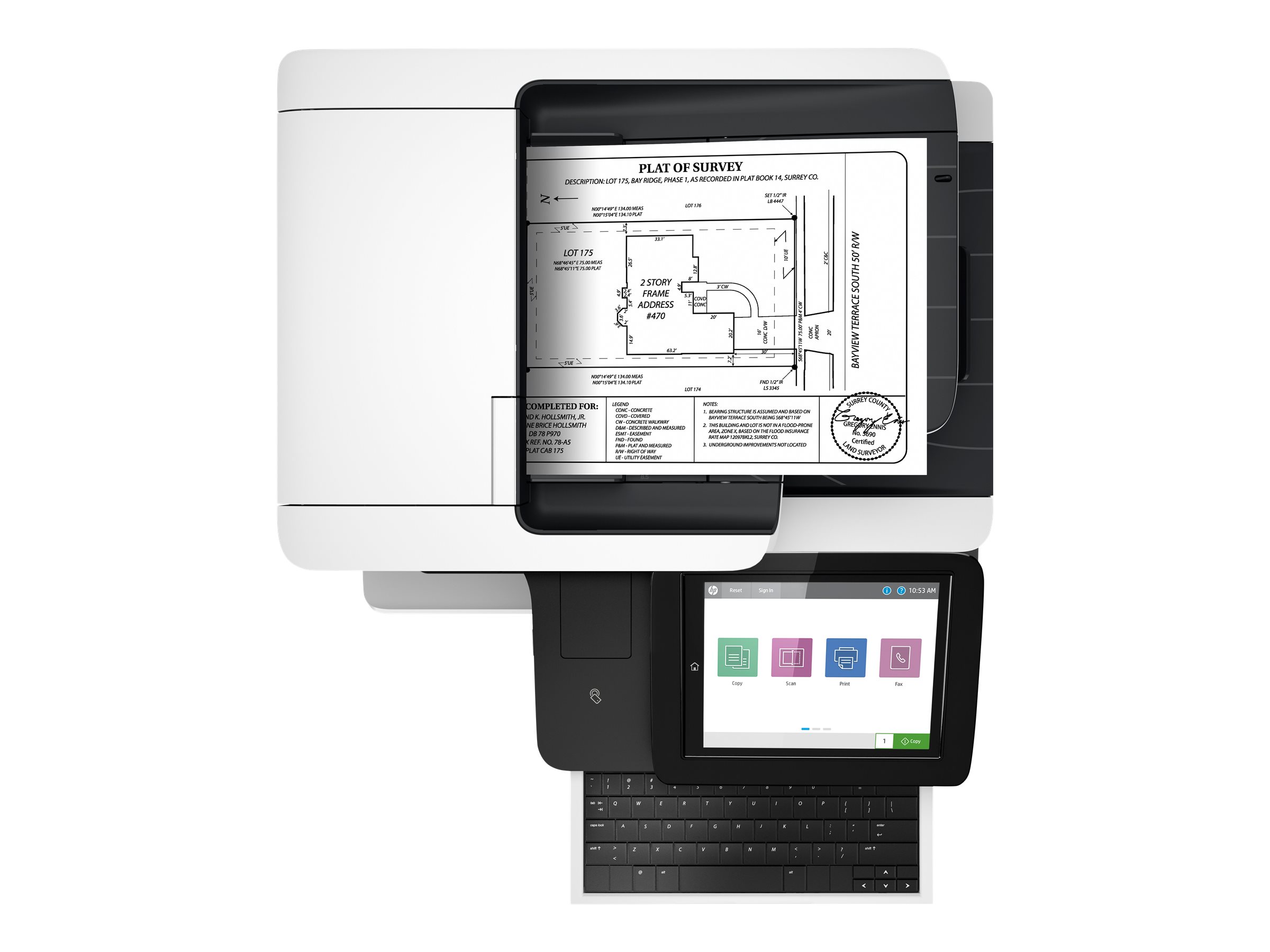 HP LaserJet Enterprise Flow Imprimante multifonction M528z, Impression, copie, scan, fax, Impression USB en faade; Numrisation vers e-mail; Impression recto-verso; Numrisation recto-verso
