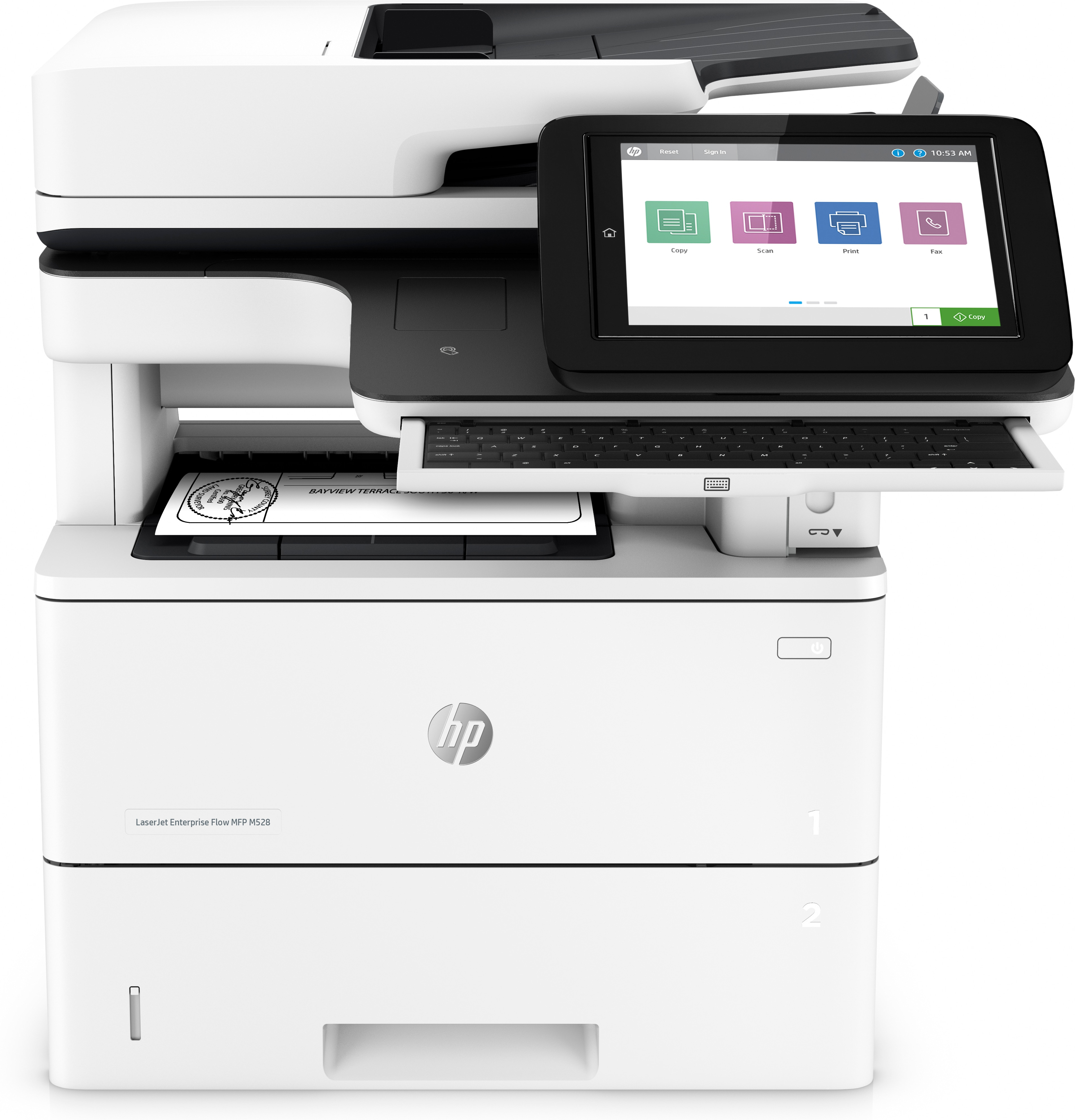 HP LaserJet Enterprise Flow Imprimante multifonction M528z, Impression, copie, scan, fax, Impression USB en faade; Numrisation vers e-mail; Impression recto-verso; Numrisation recto-verso