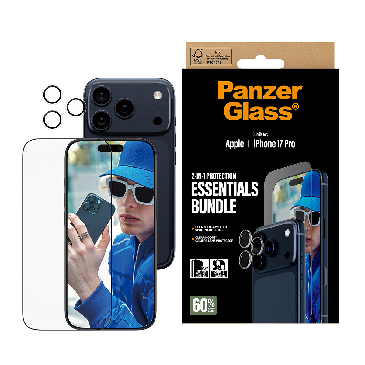 PanzerGlass 2-in-1 Essentials Bundle iPhone 17 Pro